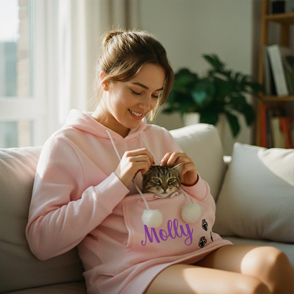 Personalized Name Cozy Pet Carrier Hoodie | KKCloth337