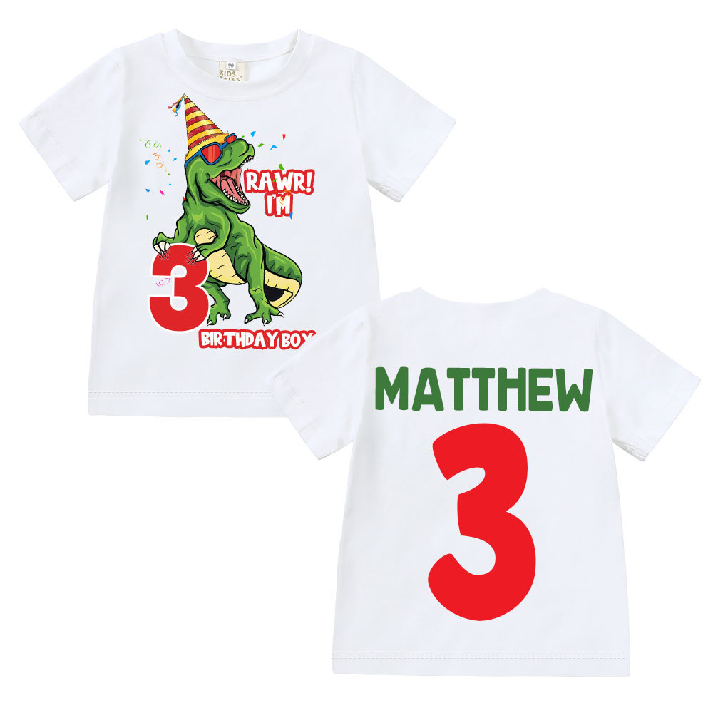 Personalized Dinosaur Birthday Boy T-Shirt | inBirth23