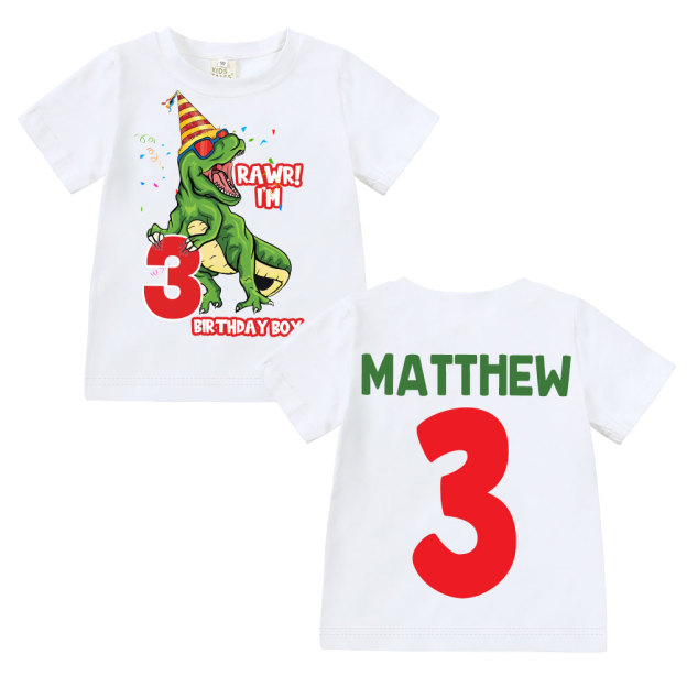 Personalized Dinosaur Birthday Boy T-Shirt | inBirth23