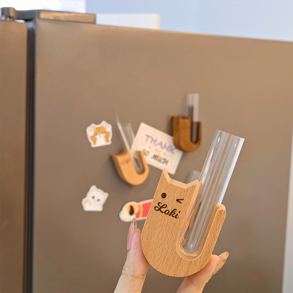 Personalized Wooden Cat Whisker Magnetic Holder | inAccs17