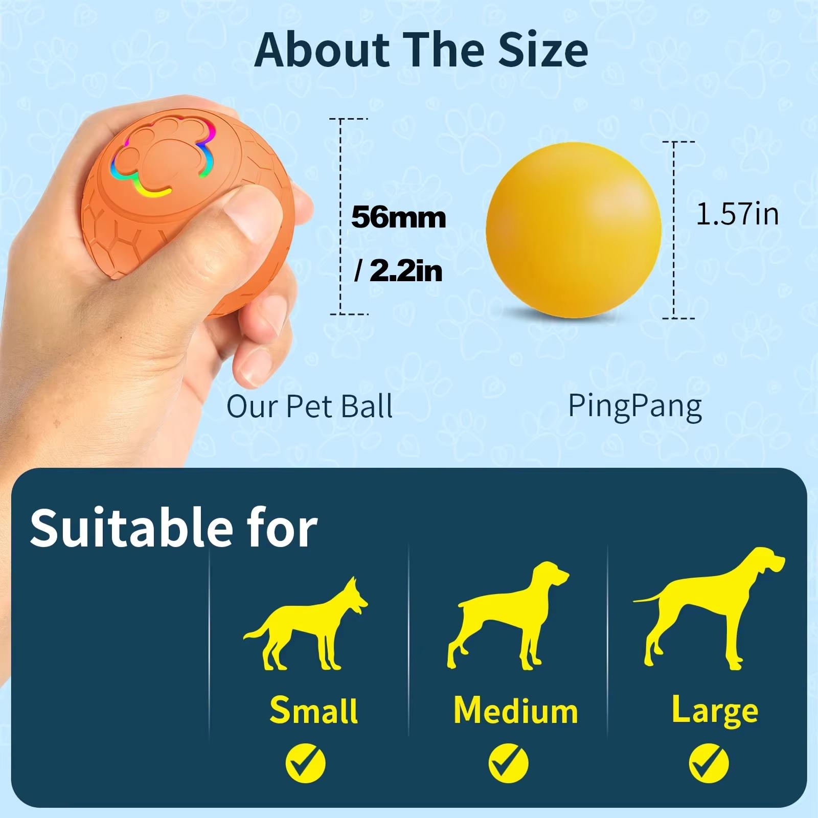 Personalized Rechargeable Electronic Pet Bouncing Ball Toy | inToy08