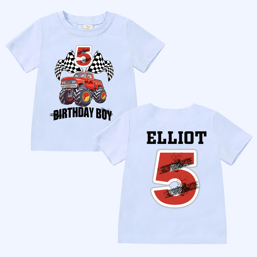 Personalized Monster Truck Name Birthday T-Shirt | inBirth27