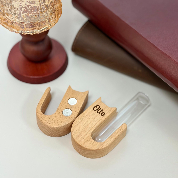 Personalized Wooden Cat Whisker Magnetic Holder | inAccs17