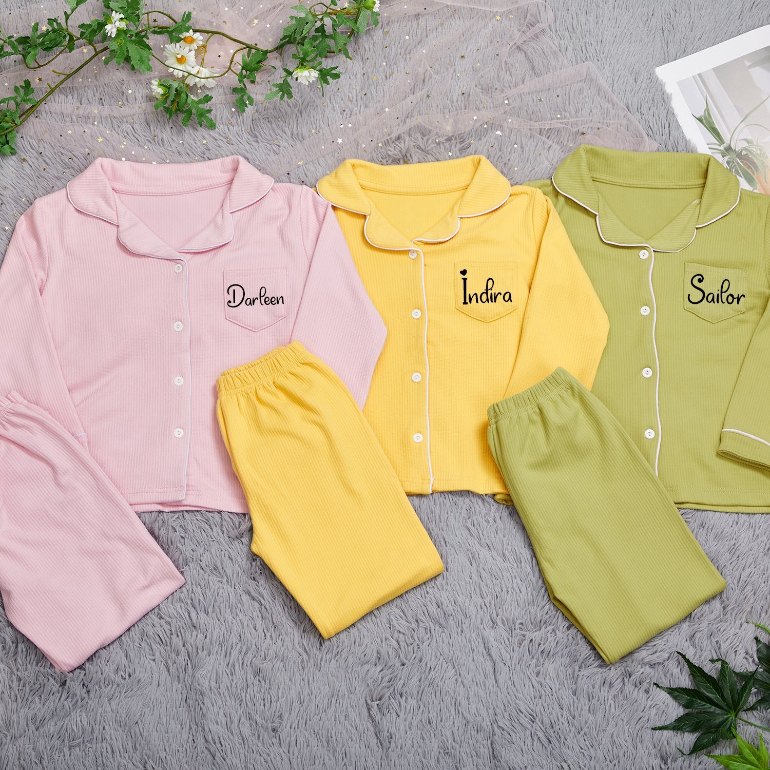 Personalized Christmas Kids Pajamas Set | inSet35