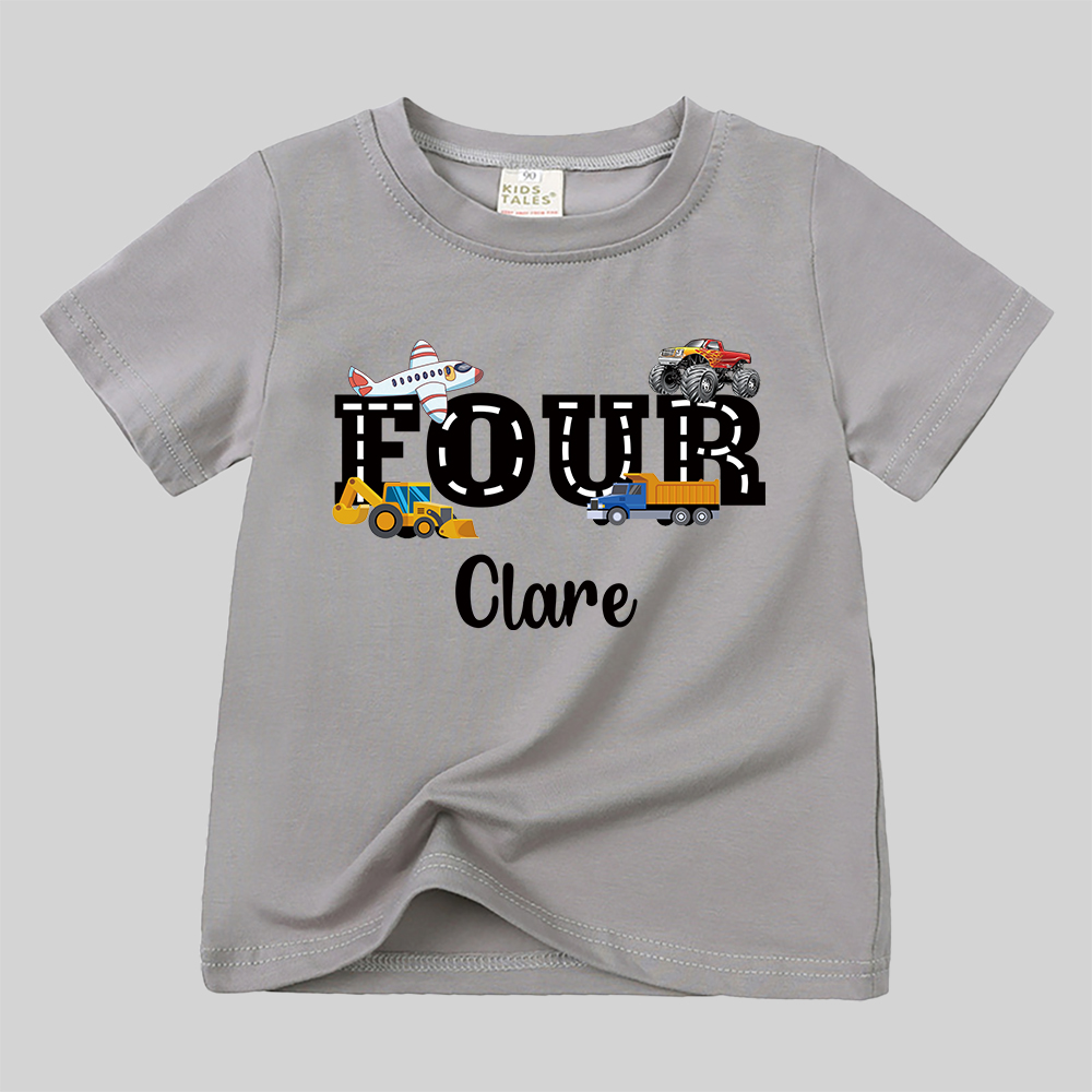 Personalized Kid Transportation Vehicle Party Birthday T-Shirt | inTee16