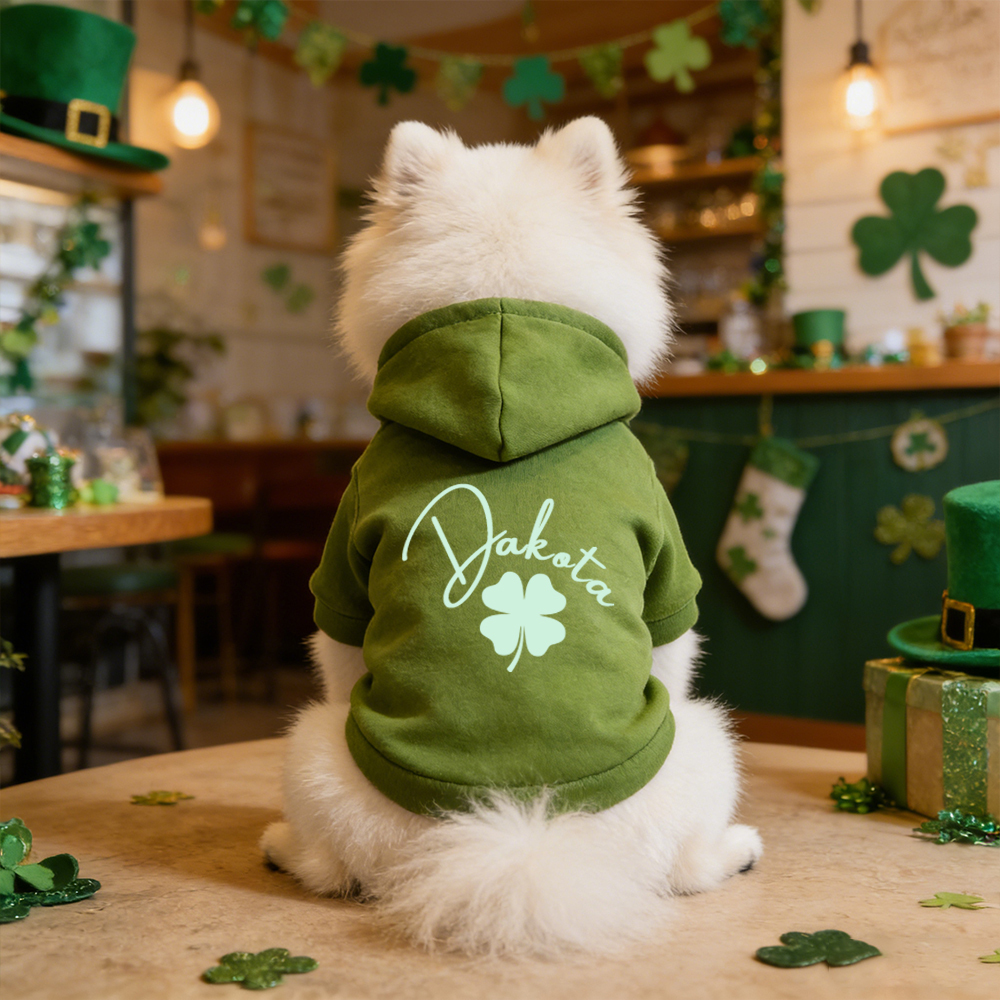 Personalized Name St. Patricks Day Pet Hoodie | inCloth04