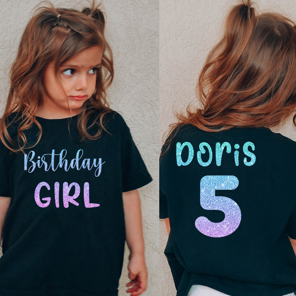 Personalized Colourful Birthday Girl Birthday T-Shirt | inBirth28