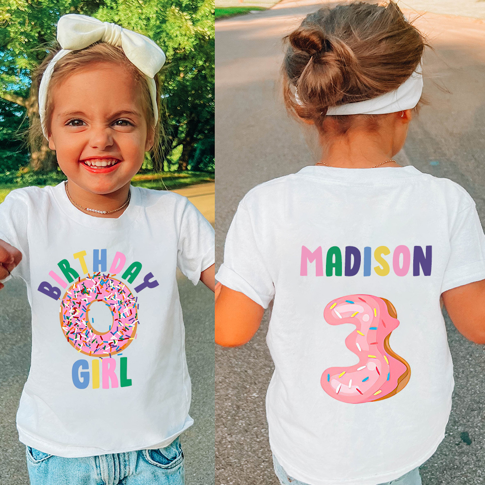Personalized Donut Sprinkles Theme Birthday T-Shirt | inBirth29