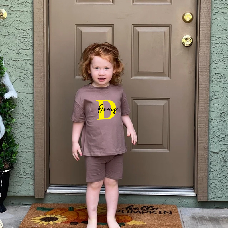 Personalized Kid Cozy Color Short Outfit Set | inSet42
