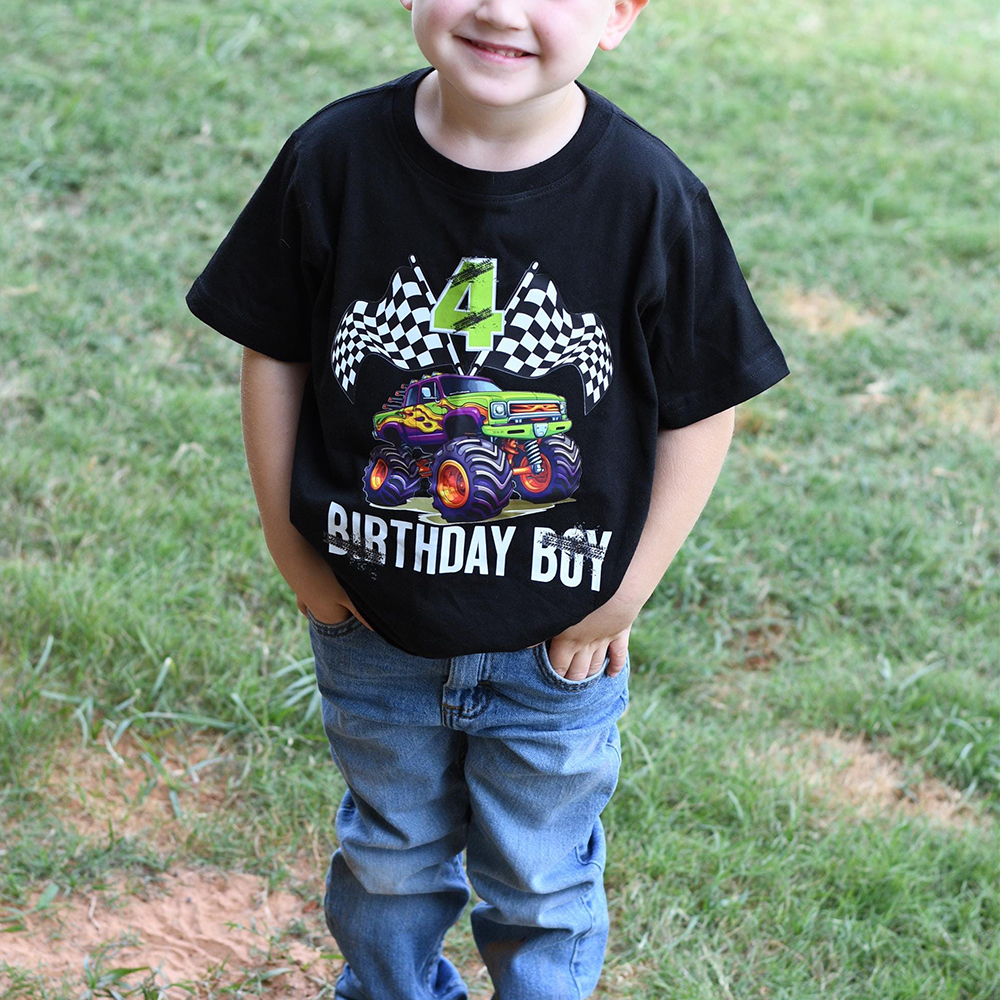 Personalized Monster Truck Name Birthday T-Shirt | inBirth27