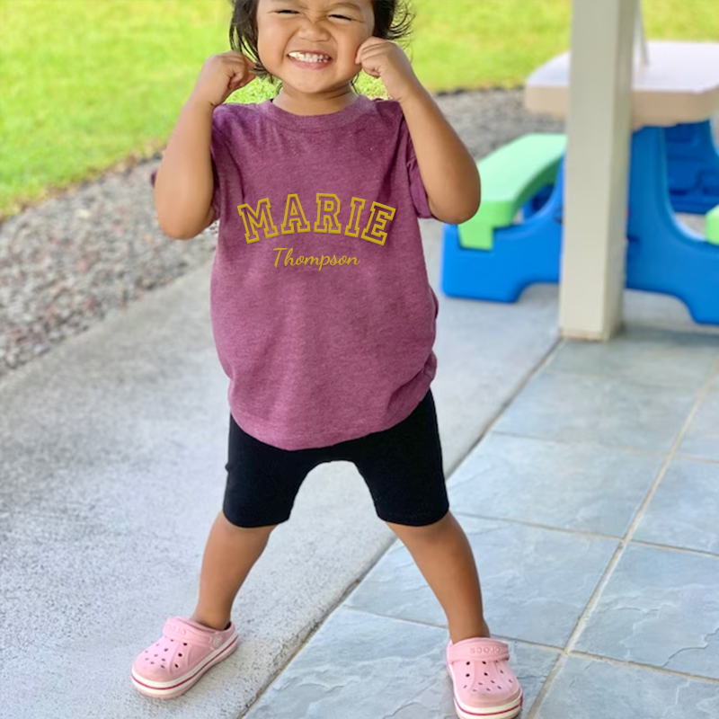 Personalized Kid Puff Vinyl Cozy Soft T-Shirt | inTee08