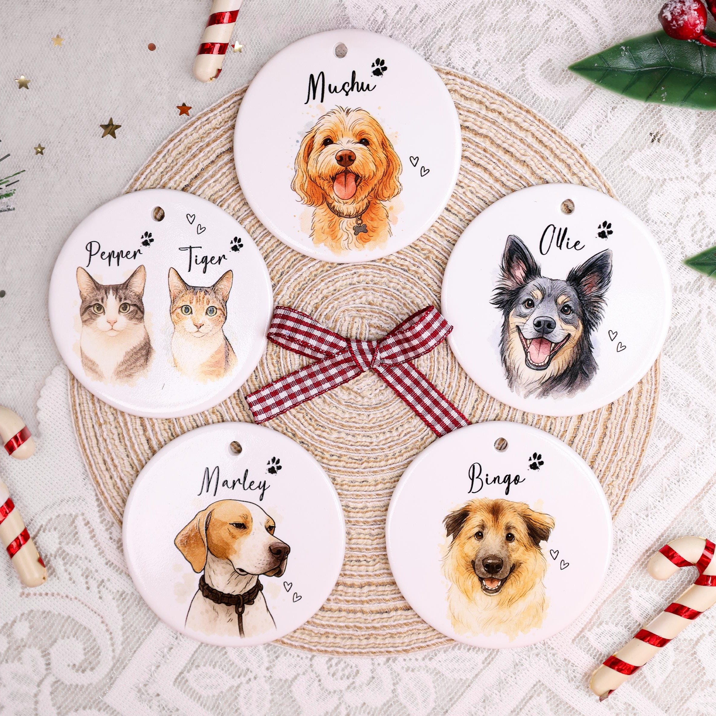Personalized Watercolor Pet Photo Ornament | inAccs67