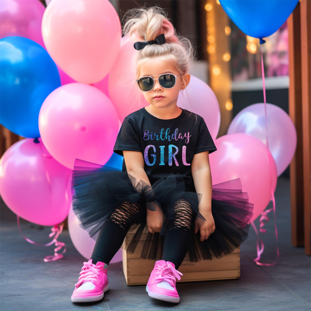 Personalized Colourful Birthday Girl Birthday T-Shirt | inBirth28