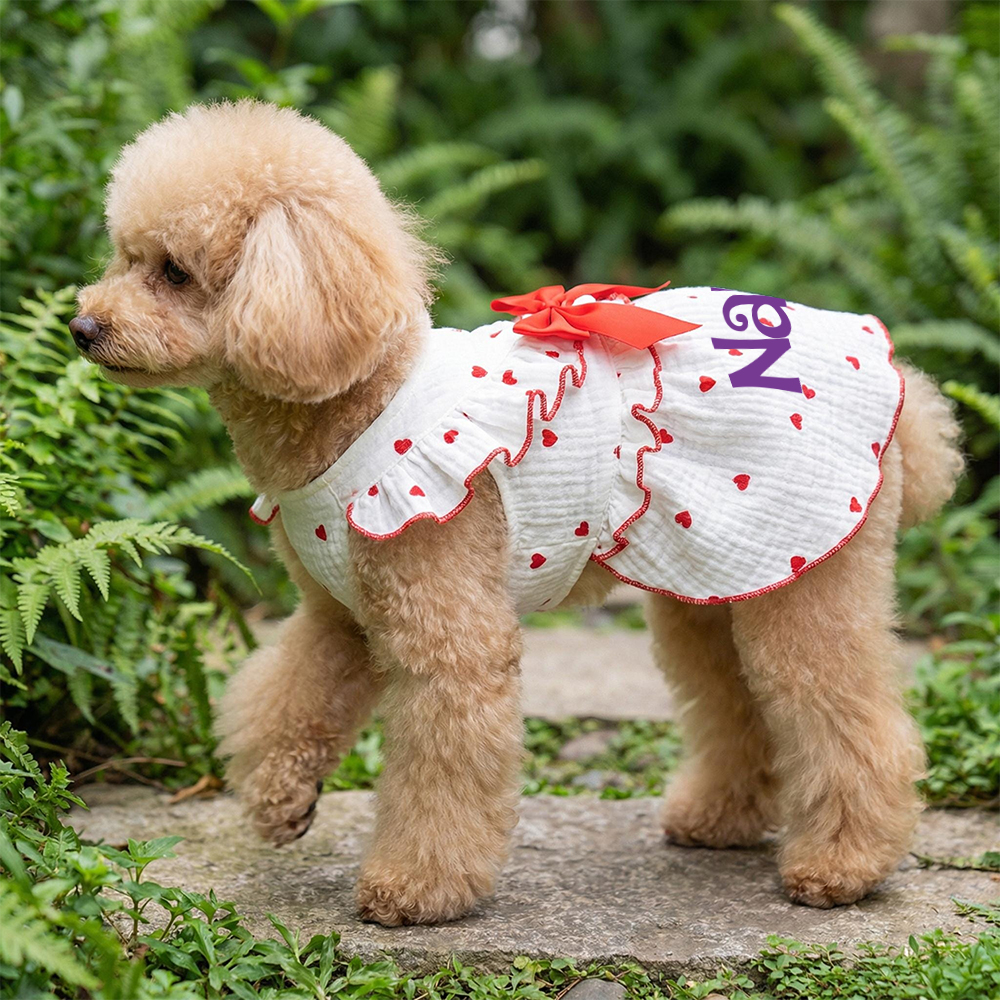 Personalized Pet Floral Bowknot Dress | inCloth36