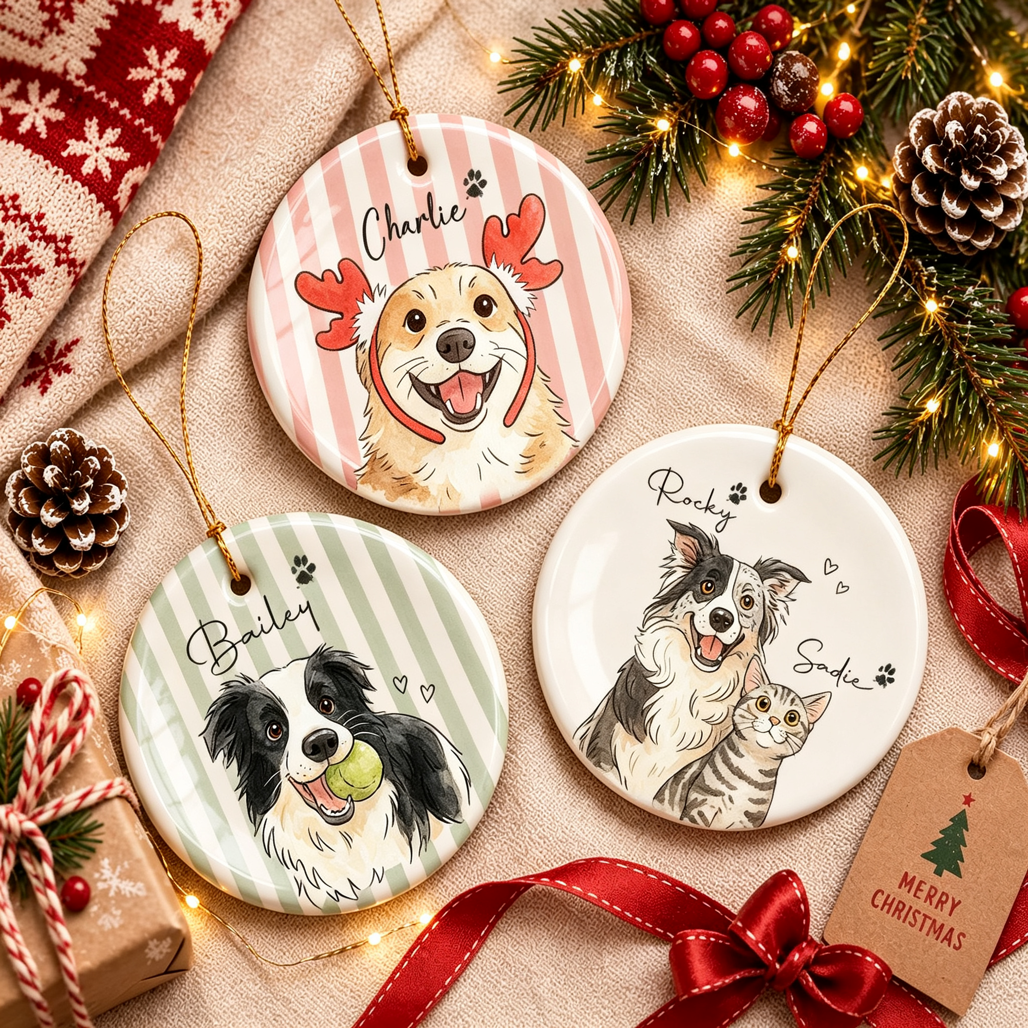 Personalized Watercolor Pet Photo Ornament | inAccs67