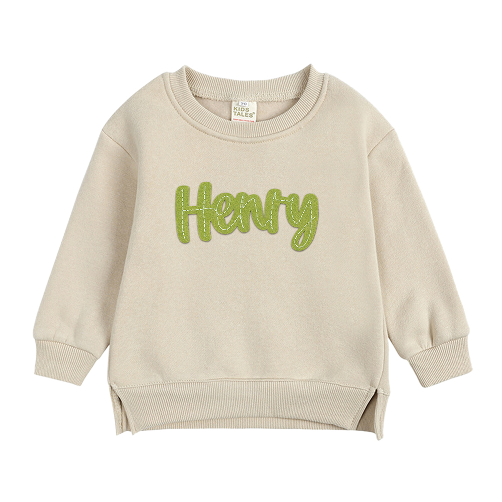 Personalized Hand-Embroidered Kid Cozy Soft Crewneck Sweatshirt | inSweatshirt03