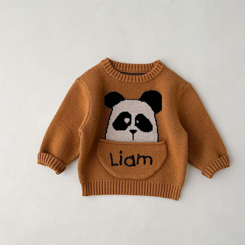Personalized Embroidered Cute Animal Kids Sweater | inSweater03