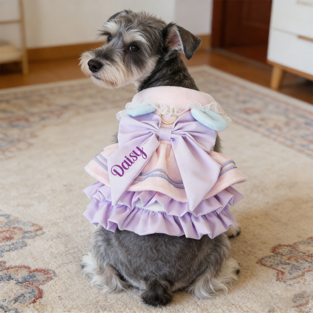 Personalized Name Pet Bowknot Dress | KKPet439