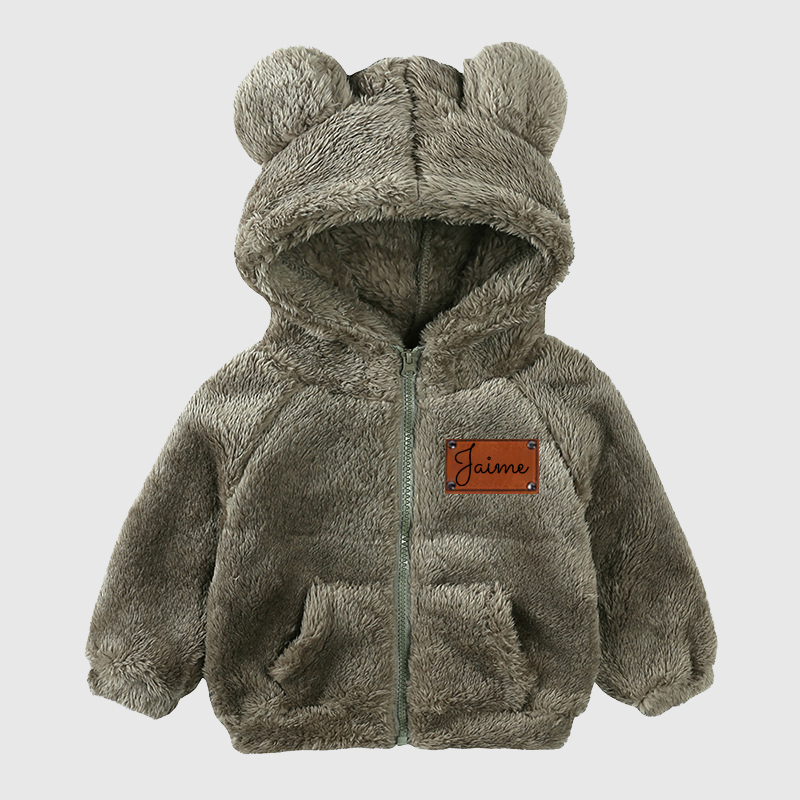 Personalized Leather Patch Kids Bear Jacket | inJacket21