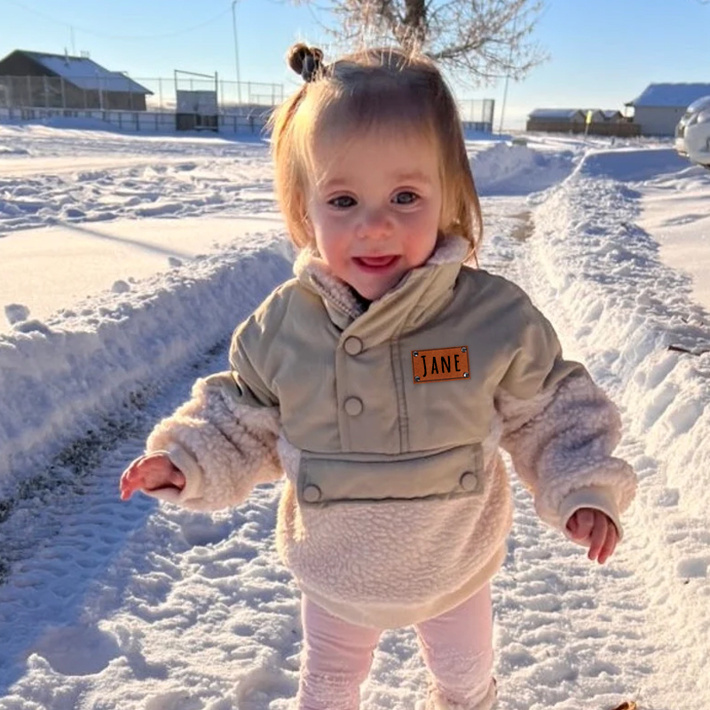 Personalized Leather Patch Kids Sherpa Jacket | inJacket27