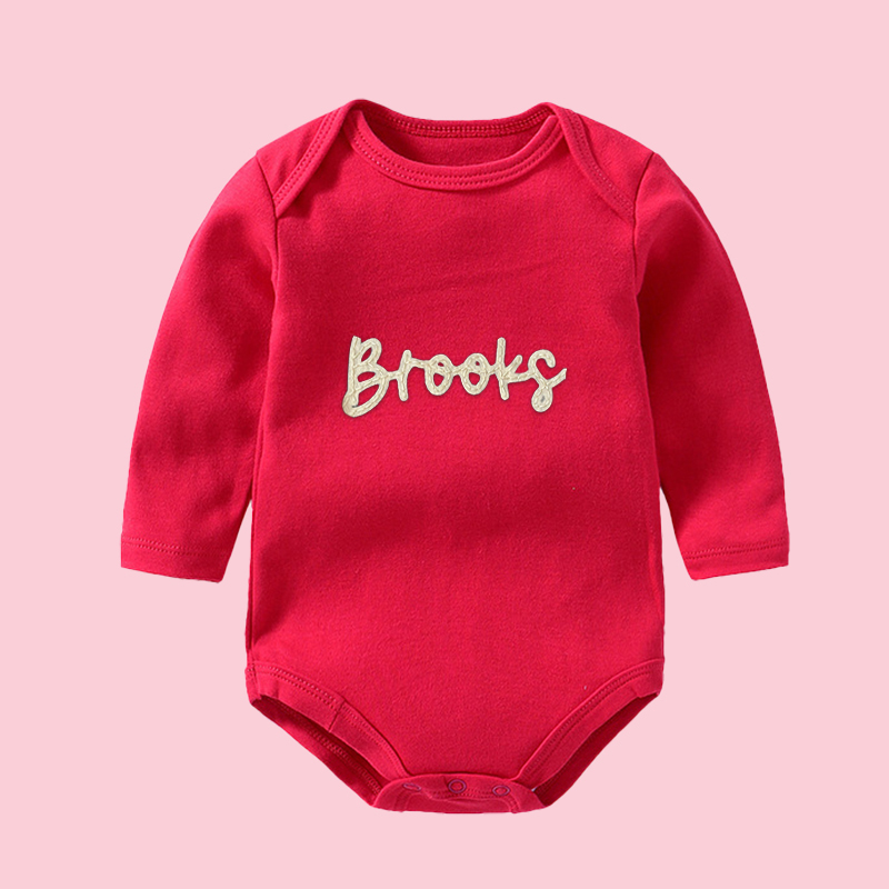 Personalized Hand-Embroidered Baby Cozy Soft Romper | inRomper21