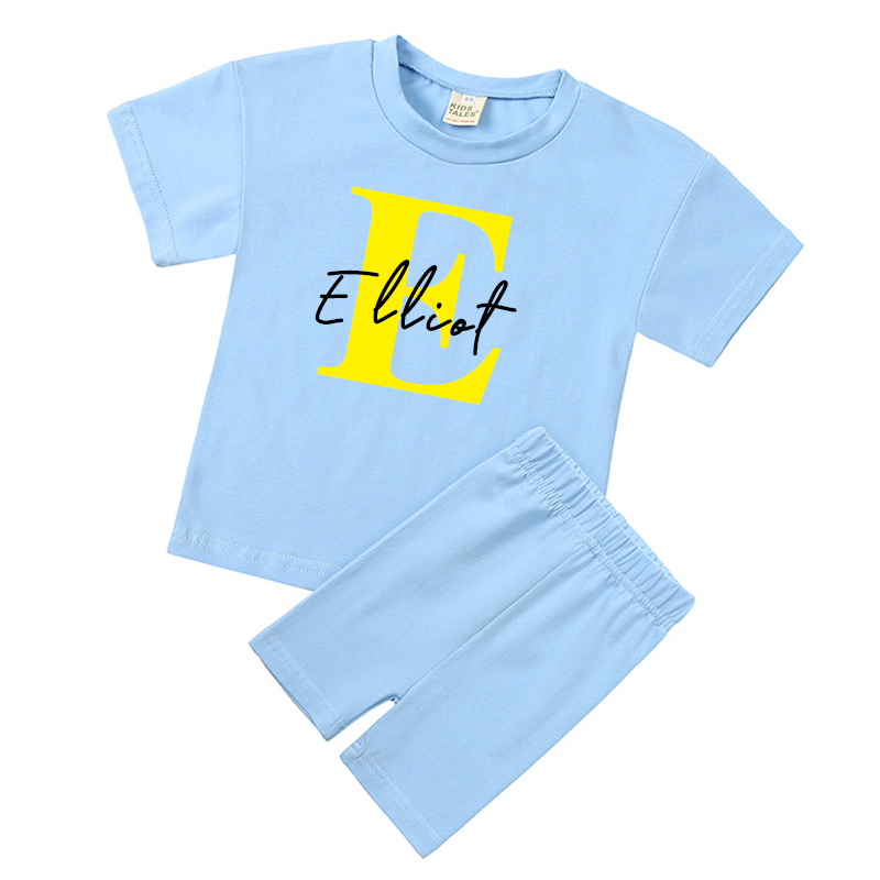 Personalized Kid Cozy Color Short Outfit Set | inSet42