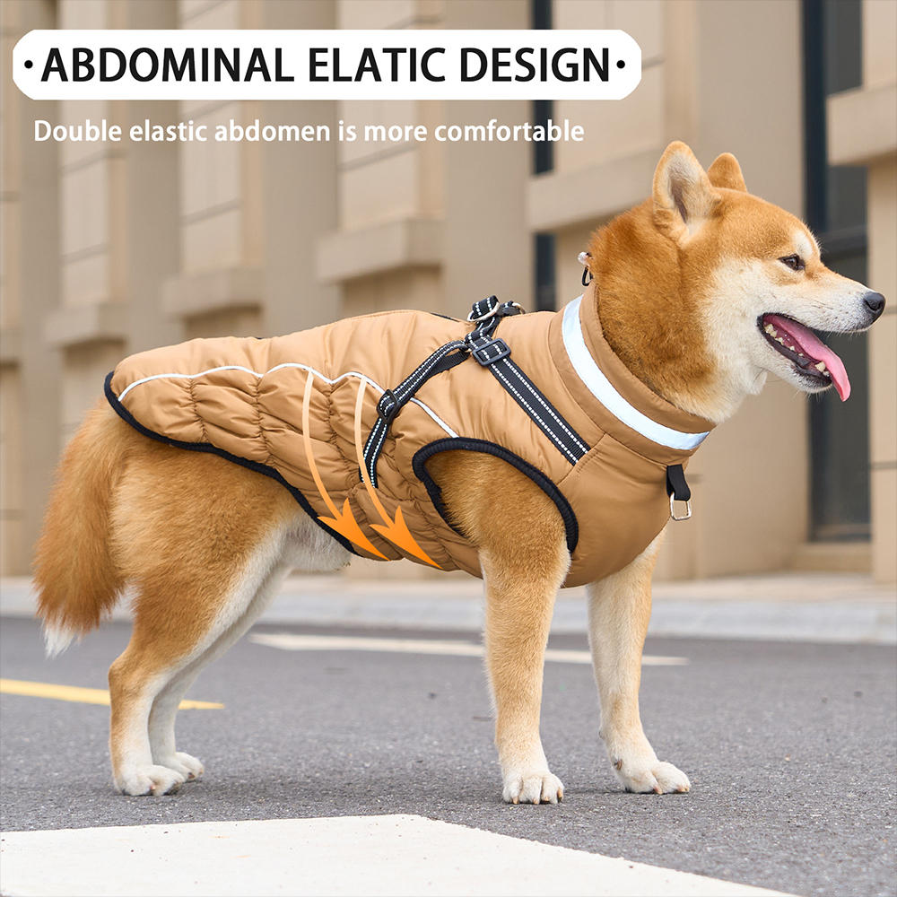 Personalized Pet Winter Warm Windproof Puffer Night-reflective suspender Jacket | BKPet266