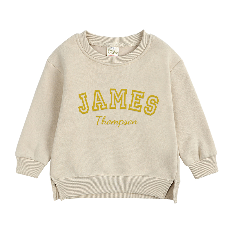 Personalized Kid Puff Vinyl Name Crewneck Sweatshirt | insweatshirt58