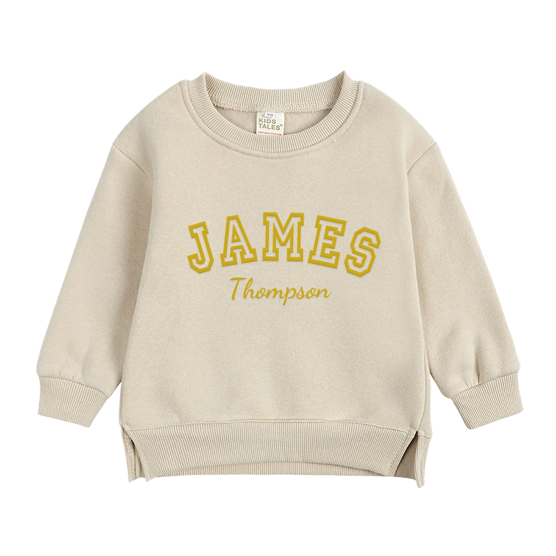 Personalized Kid Puff Vinyl Name Crewneck Sweatshirt | insweatshirt58