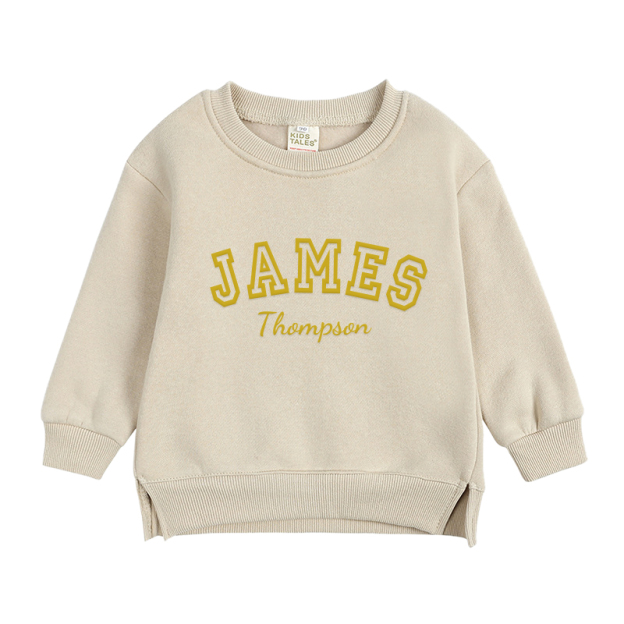 Personalized Kid Puff Vinyl Name Crewneck Sweatshirt | insweatshirt58