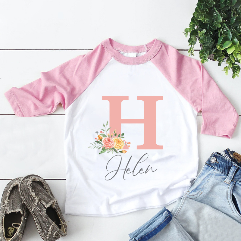 Personalized Kid Cozy Soft Floral Initial Sweatshirt | inSweatshirt59