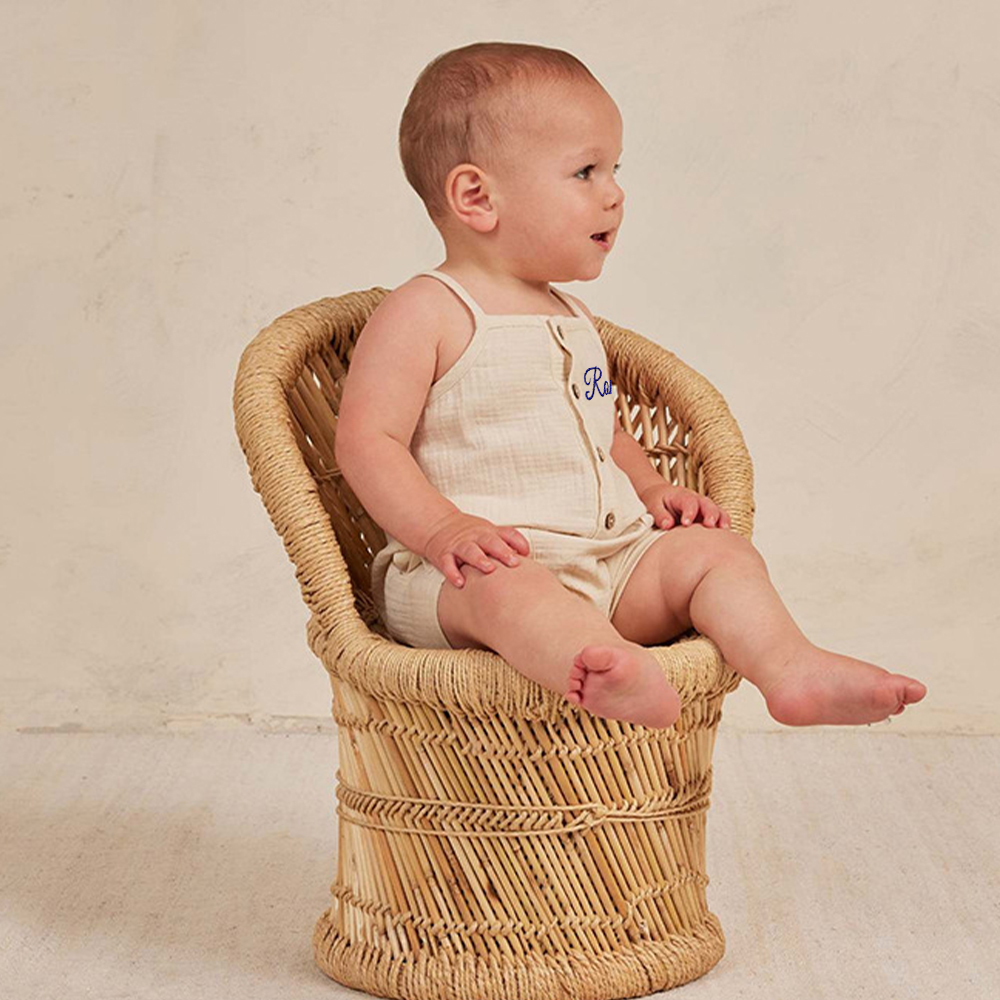 Personalized Embroidery Baby Cotton Muslin Romper | inRomper33