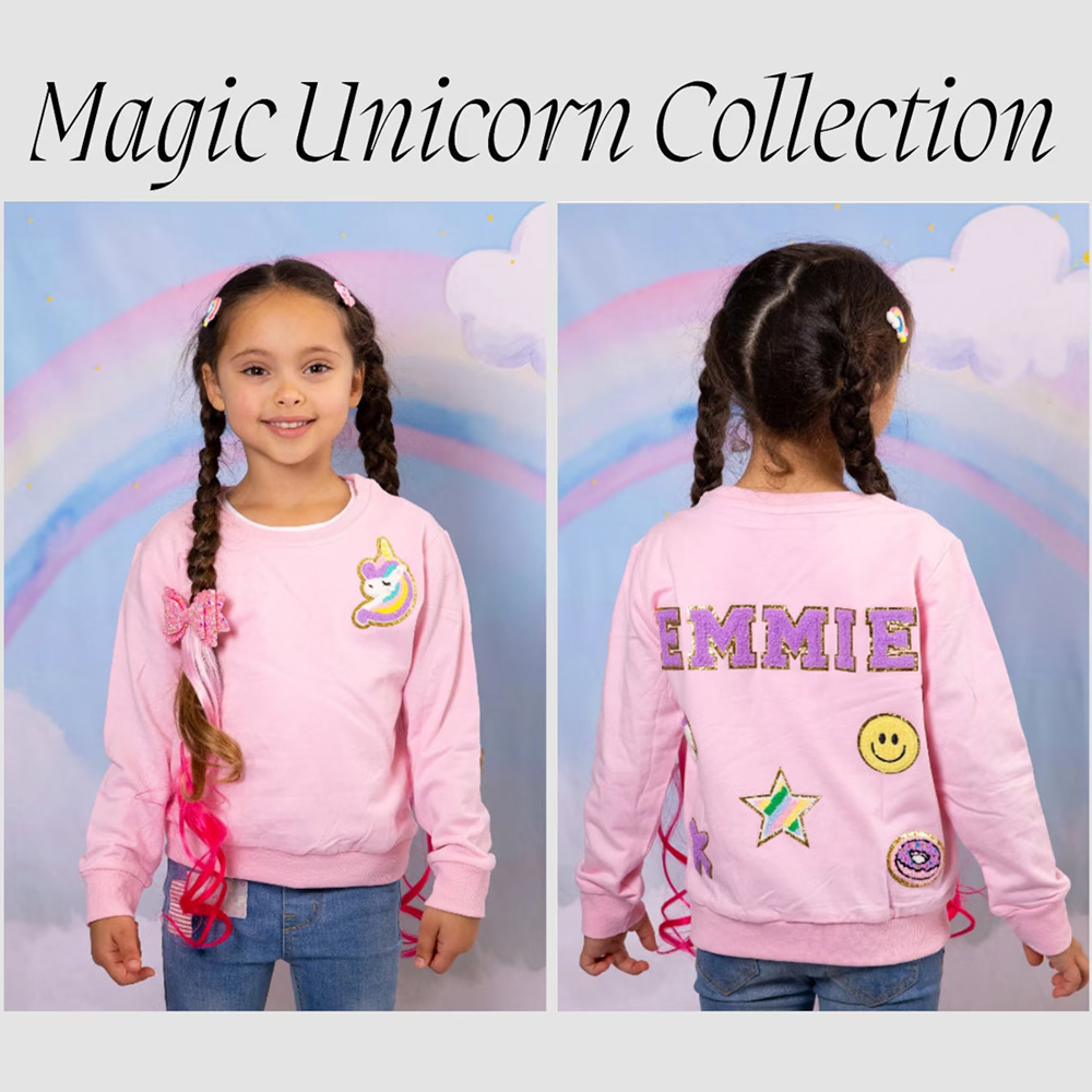 Personalized Chenille Patch Kid Cozy Soft Crewneck Sweatshirt | inSweatshirt70