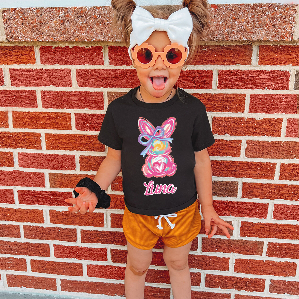 Personalized Kid Cozy Soft Easter Bunny T-Shirt | inTee13