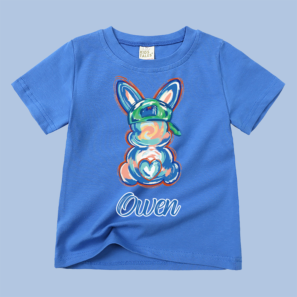 Personalized Kid Cozy Soft Easter Bunny T-Shirt | inTee13