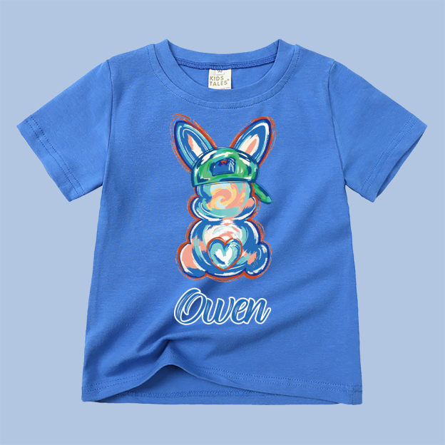 Personalized Kid Cozy Soft Easter Bunny T-Shirt | inTee13