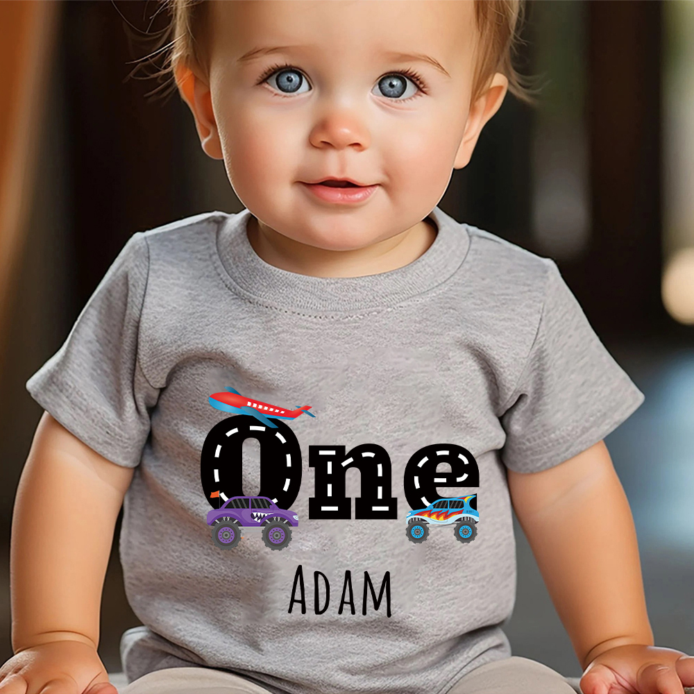 Personalized Kid Transportation Vehicle Party Birthday T-Shirt | inTee16