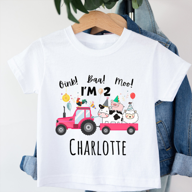 Personalized Kid Cute Farm Animal Party Birthday T-Shirt | inTee17