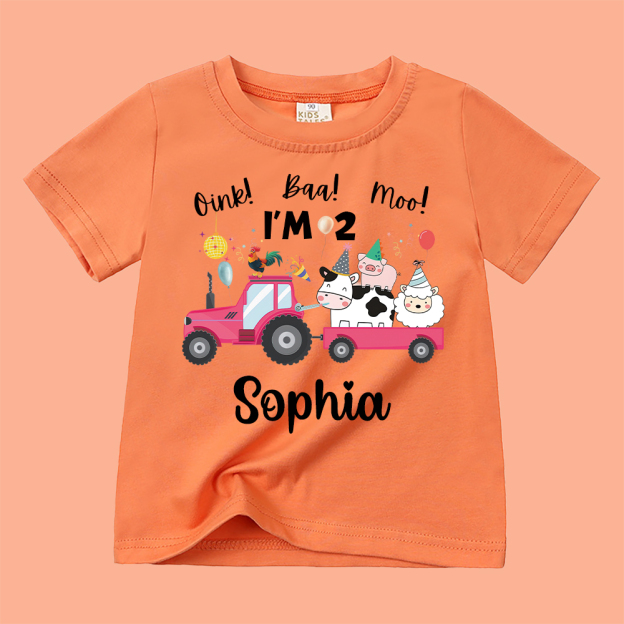 Personalized Kid Cute Farm Animal Party Birthday T-Shirt | inTee17