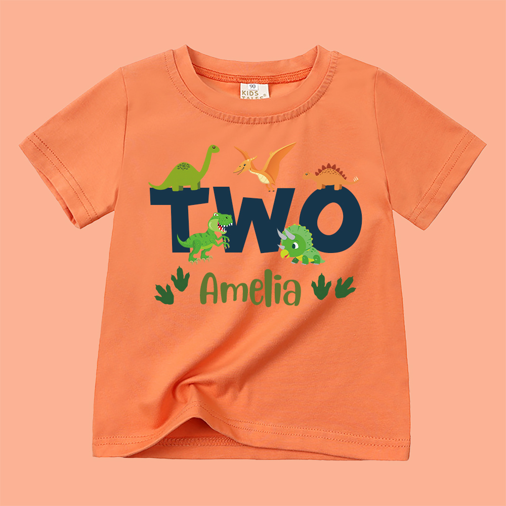Personalized Kid Jurassic Dinosaur Party Birthday T-Shirt | inTee18
