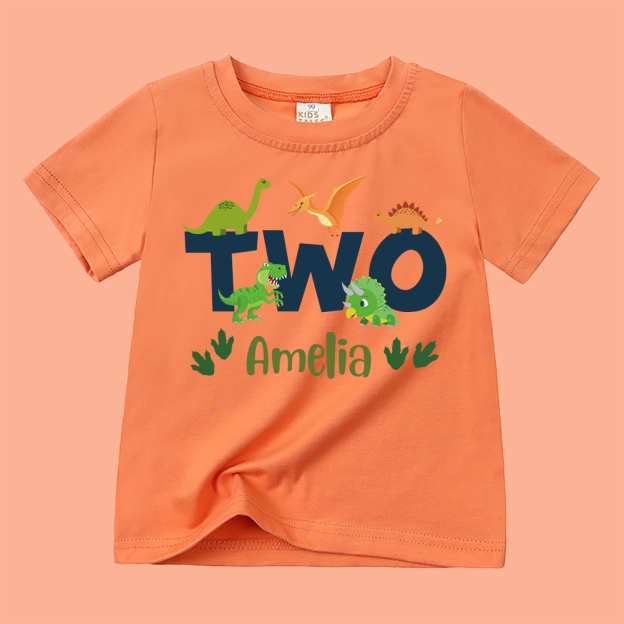Personalized Kid Jurassic Dinosaur Party Birthday T-Shirt | inTee18