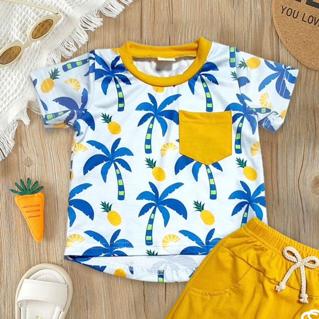 Personalized Boys Summer Vibe T-Shirt and Shorts Set | inSet62