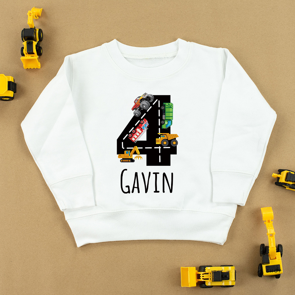 Personalized Kid Transportation Vehicle Party Birthday Sweatshirt | inSweatshirt75