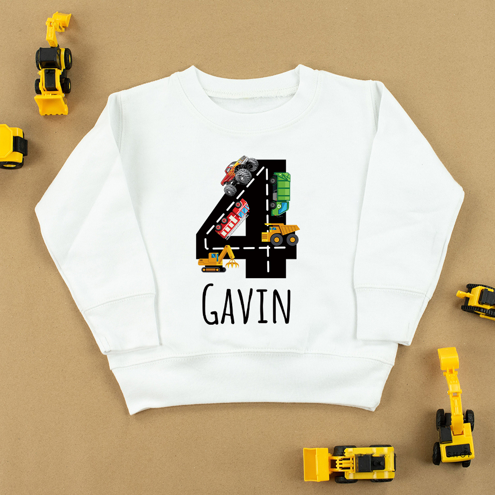Personalized Kid Transportation Vehicle Party Birthday Sweatshirt | inSweatshirt75
