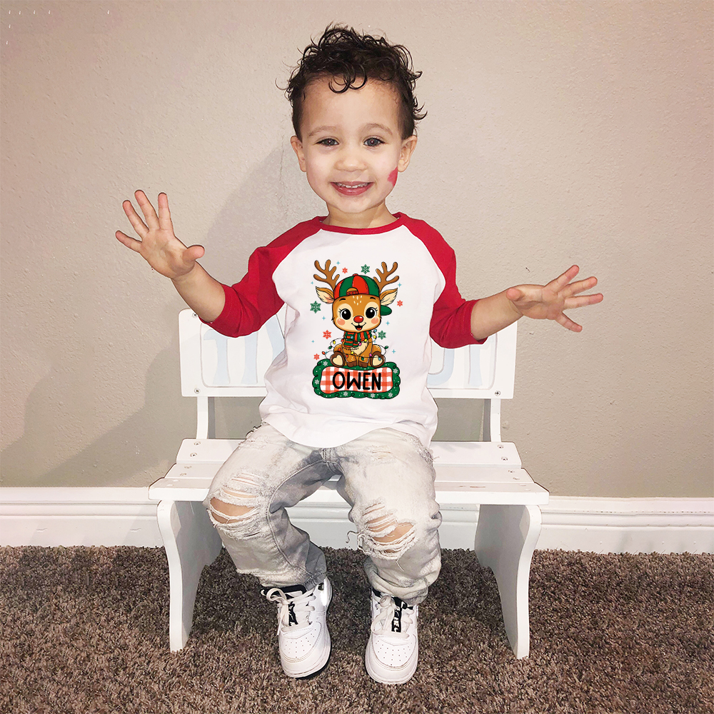 Personalized Kid Cozy Christmas Elk Sweatshirt | inSweatshirt85