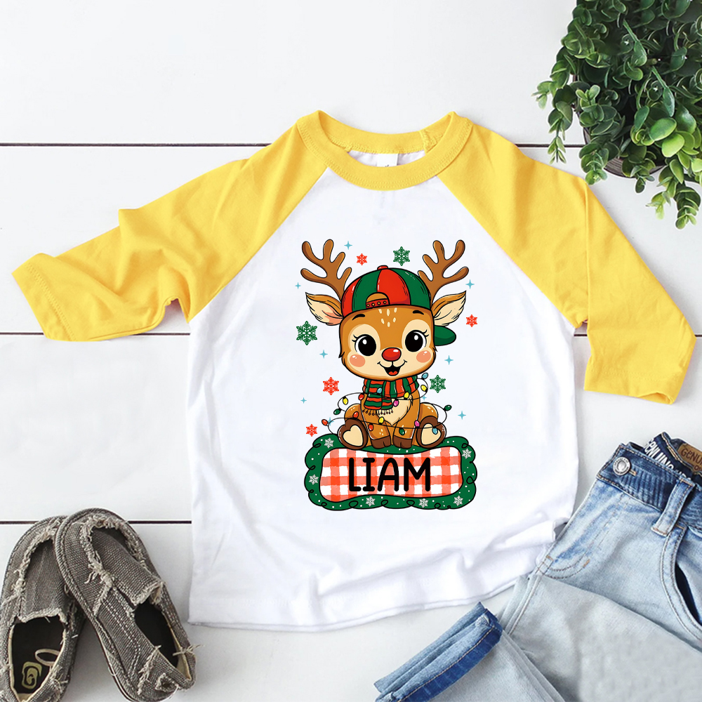 Personalized Kid Cozy Christmas Elk Sweatshirt | inSweatshirt85
