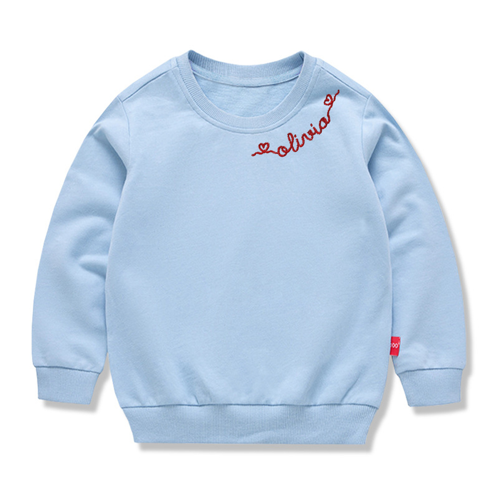 Personalized Embroidered Kids Valentines Sweatshirt | inSweatshirt88