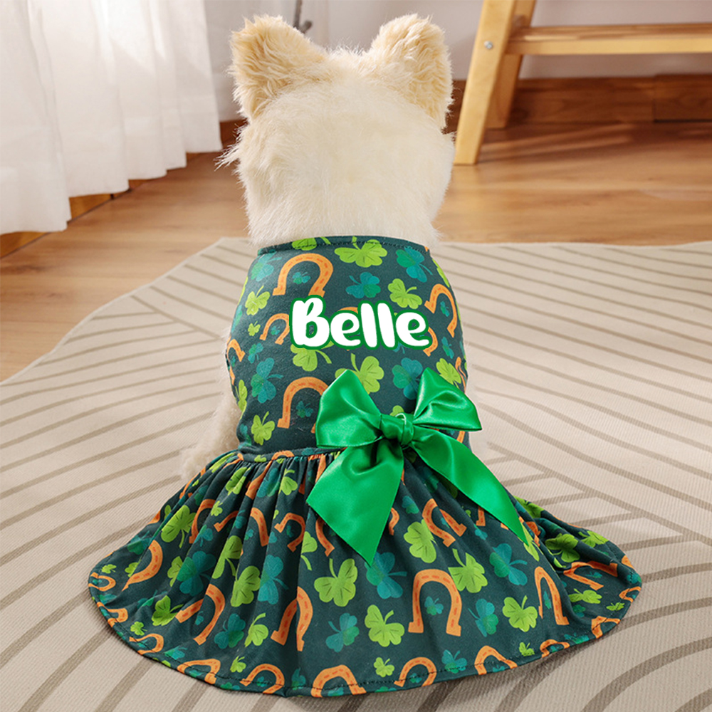 Personalized Pet Lucky St. Patricks Day Dress | inCloth01