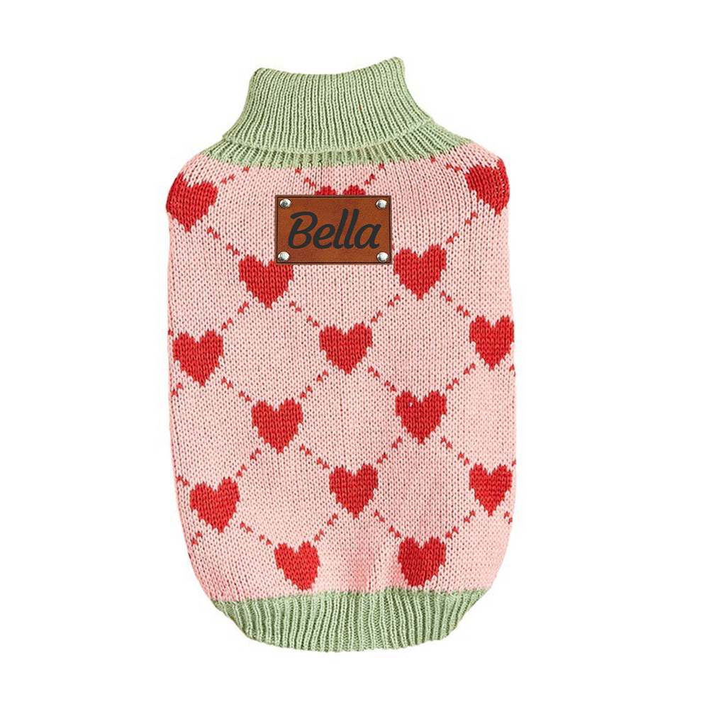 Personalized Heart Pattern Pet Sweater | inCloth05