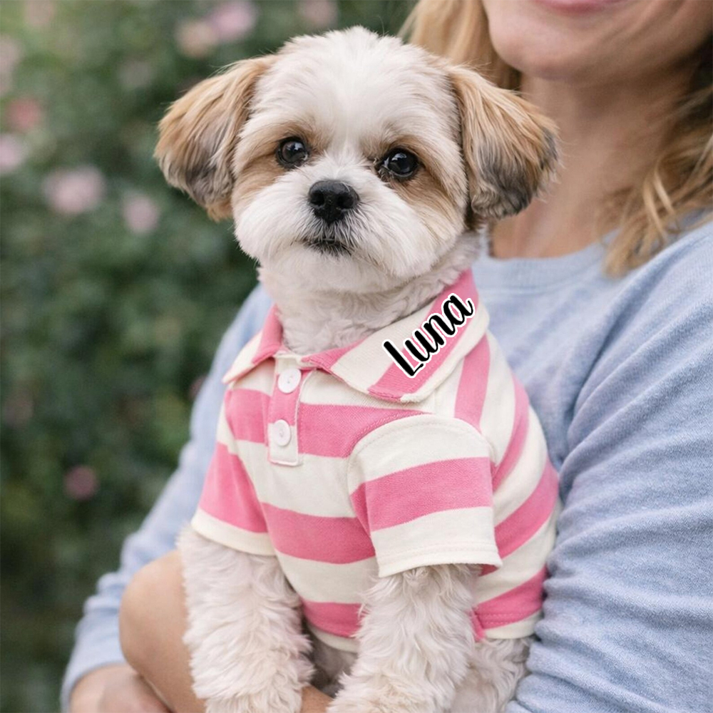 Personalized Pet Striped Polo Shirt | inCloth24